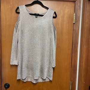Alfani XL bronze open shoulder knit top